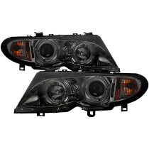 BMW E46 02-05 4DR Strålkastare Projektor 1PC - LED Halo - Röktonade Spyder Auto